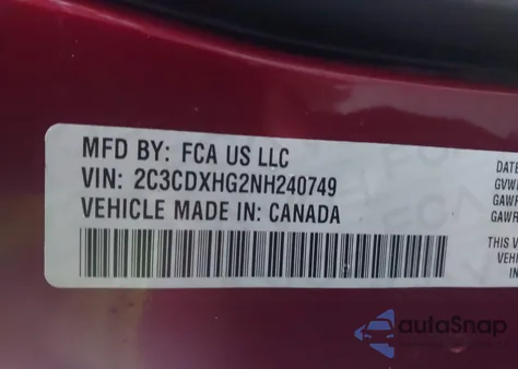 2022 Dodge Charger Gt Rwd from USA, damaged, VIN 2C3CDXHG2NH240749